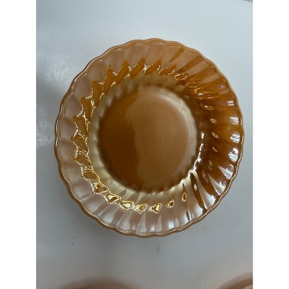 Fire King Anchor Hocking Peach Luster Vegetable-Soup Bowls, set of 3 - Picture 2 of 8